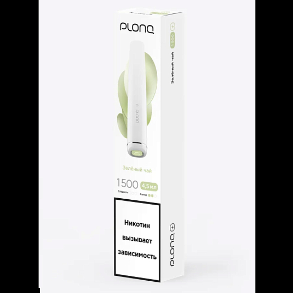 Электронка Plonq Plus 1500 Зеленый Чай 1500 затяжек в Петрозаводске